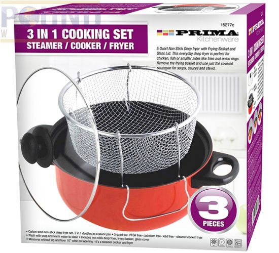 Wholesale Prima 3in1 Steamer/cooker/fryer Cooking Set 3pc Pound