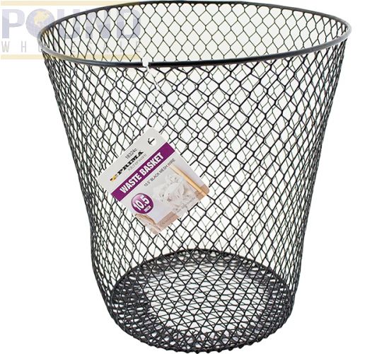 Wholesale Prima Black Mesh Wire Waste Basket 10.5" Pound Wholesale