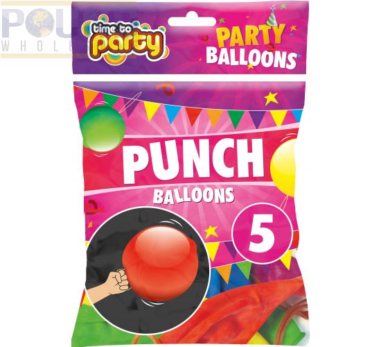 Wholesale Time To Party Punch Balloons 5pk Pound Wholesale