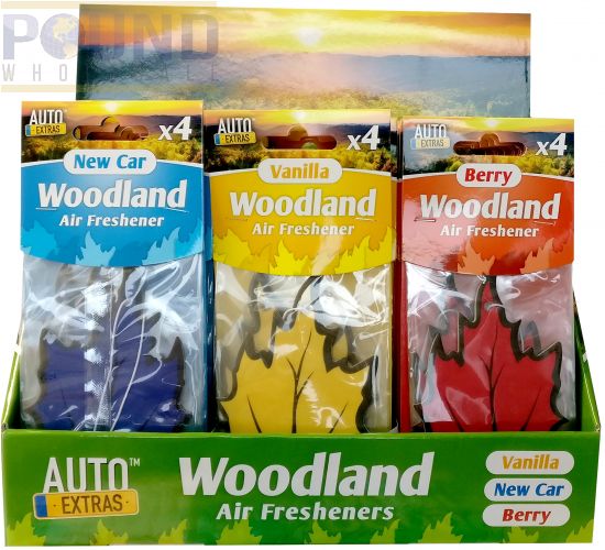 Wholesale Auto Extras Assorted Woodland Car Air Fresheners Pound