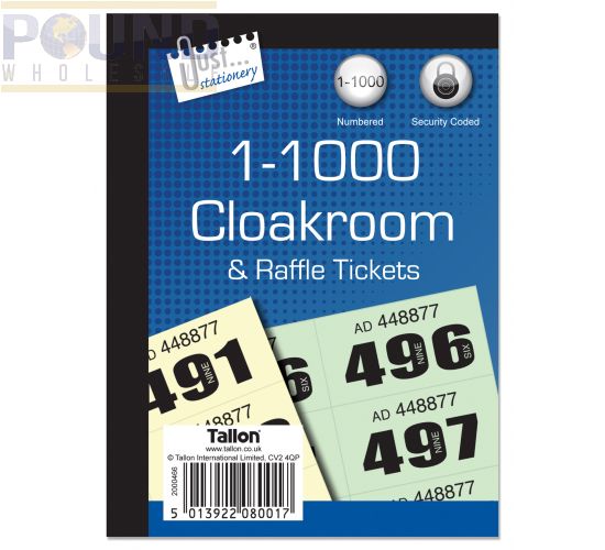 Wholesale Just Stationery 1 1000 Numbered Cloakroom Raffle Tickets Cdu Pound Wholesale