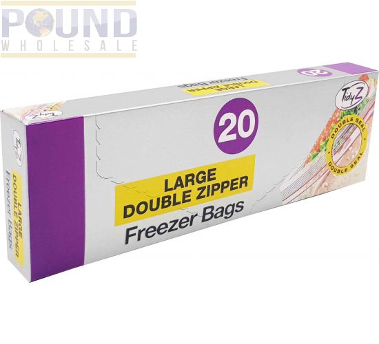 Wholesale Tidyz Large Double Zipper Resealable Freezer Bags 20 Pack