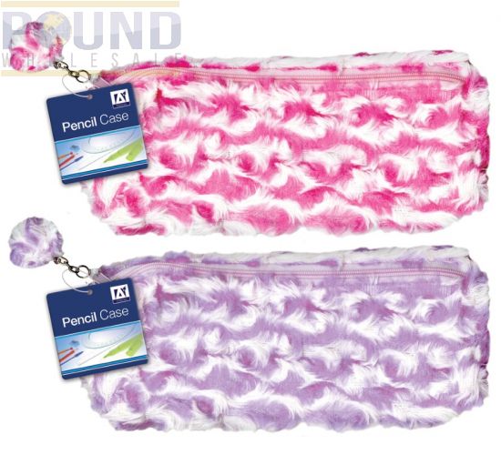 Wholesale Fluffy Pencil Case 2 Assorted Colours Pound Wholesale
