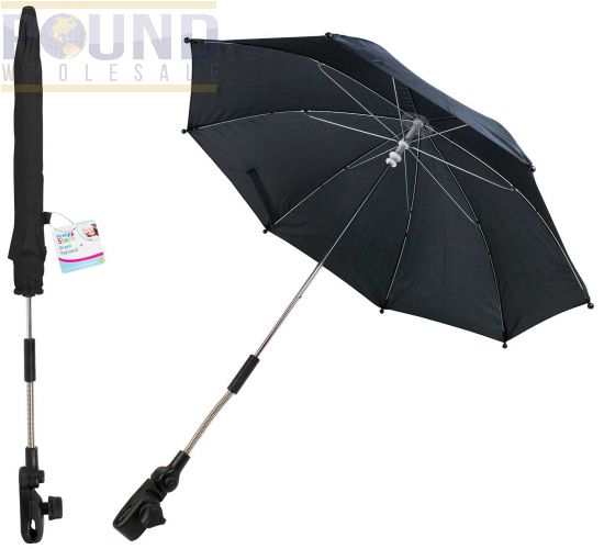 black pram parasol