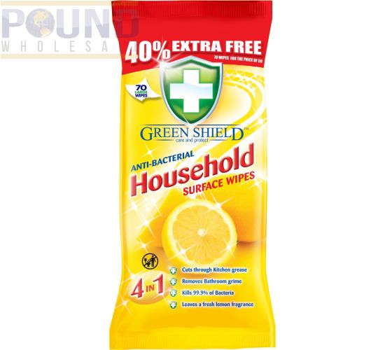 Wholesale Greenshield Household Anti Bacterial Wipes 70 Sheets Pound Wholesale