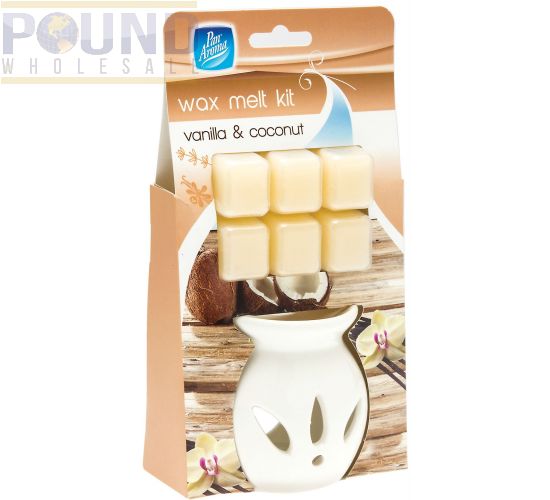 Wholesale Pan Aroma Wax Melt Kit Vanilla Coconut 6 Pack Pound Wholesale