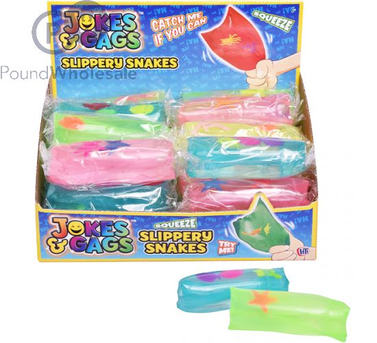 Slippery snake toy top