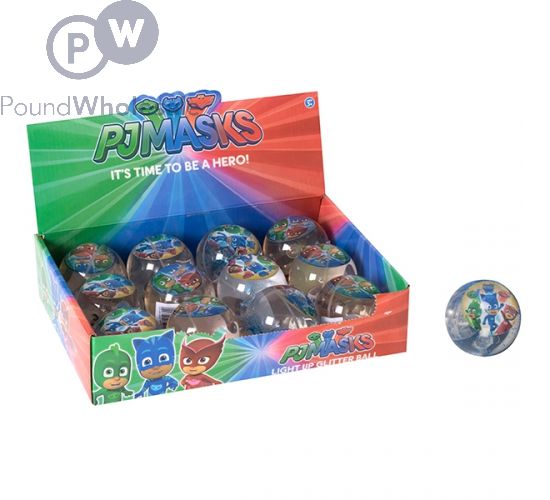 PJ MASKS LIGHT UP GLITTER BALL ASSORTED CDU
