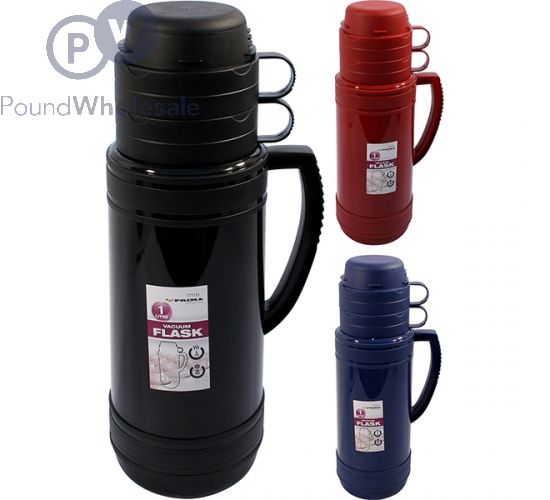 PRIMA VACUUM FLASK ASSORTED COLOURS 1L