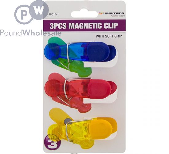 PRIMA MAGNETIC CLIP ASSORTED COLOURS 3PC