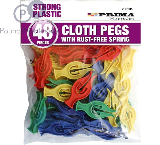 Wholesale Prima Tulip Plastic Clothes Pegs 48 Pack Pound Wholesale