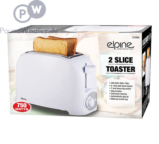 Elpine Slice White Toaster 750W
