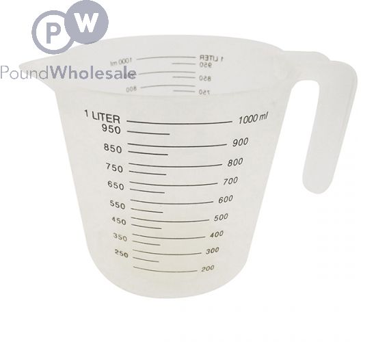 Plastic Measuring Jug 1Ltr Clear Clear 1Ltr Plastic (Each)