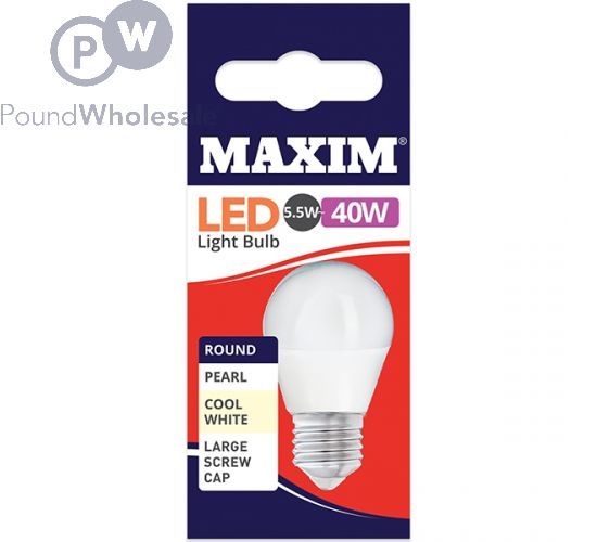 MAXIM ROUND LED LIGHT BULB COOL WHITE