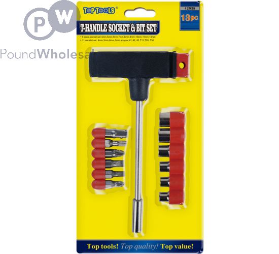 Wholesale 13pc T-handle Socket & Bit Set | Pound Wholesale