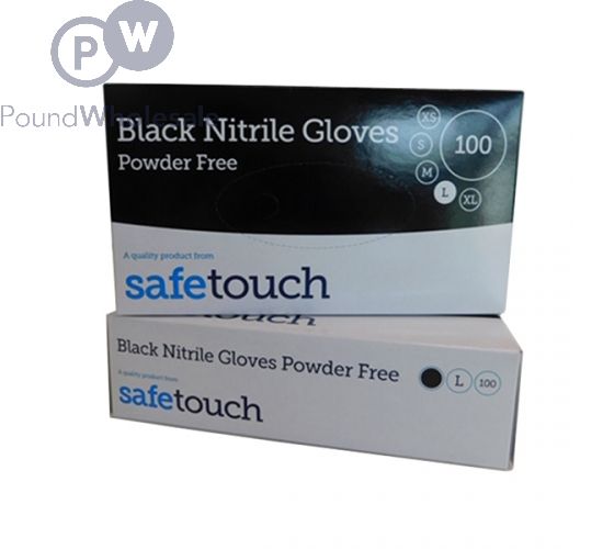 BLACK NITRILE DISPOSABLE GLOVES SMALL 100PC