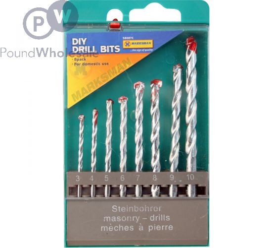 MARKSMAN MASONARY DRILL BITS 8PC