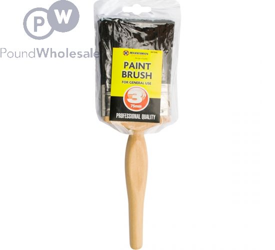 MARKSMAN WOODEN HANDLE PAINT BRUSH 3