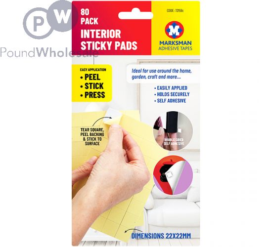 80 Exterior Double Sided Sticky Pads Adhesive Home Garden Indoor