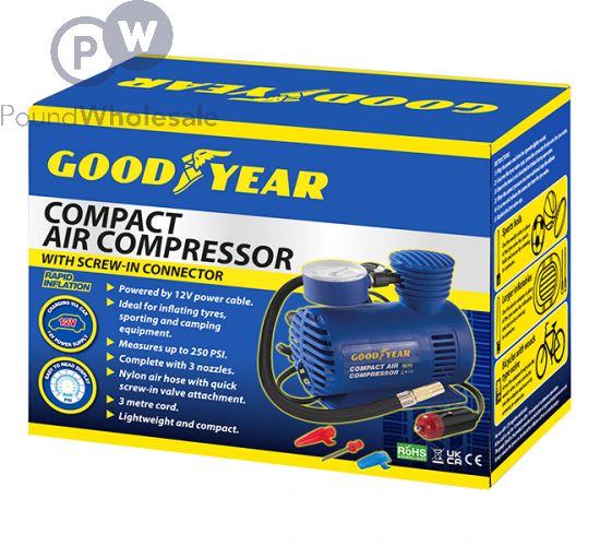 Wholesale Goodyear Compact Mini Air Compressor 12v | Pound Wholesale