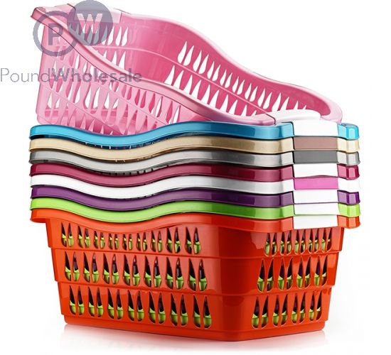 RECTANGULAR CLOTHES BASKET ASSORTED COLOURS