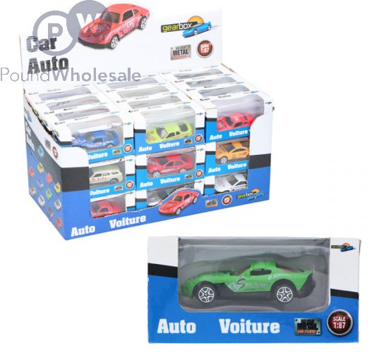 CAR AUTO GEARBOX DIE CAST METAL TOY CAR 1 87 ASSORTED CDU