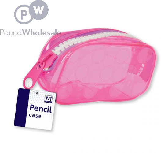 Wholesale Jumbo Large Zip Pencil Case Pink