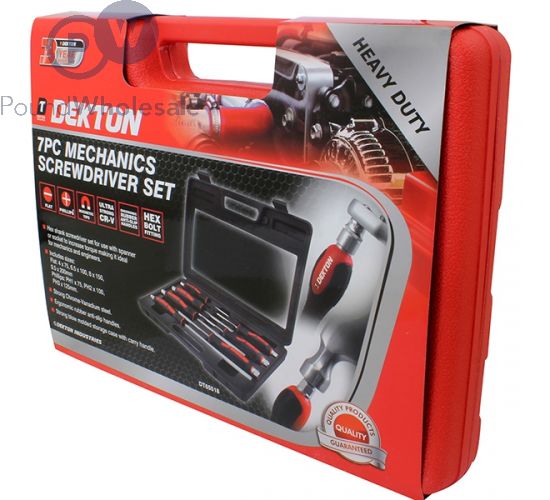 DEKTON MECHANICS FLAT & PHILLIPS SCREWDRIVER SET 7PC BOXED