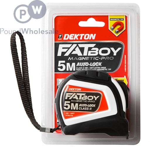 DEKTON FATBOY MAGNETIC-PRO AUTO LOCK TAPE MEASURE 5M