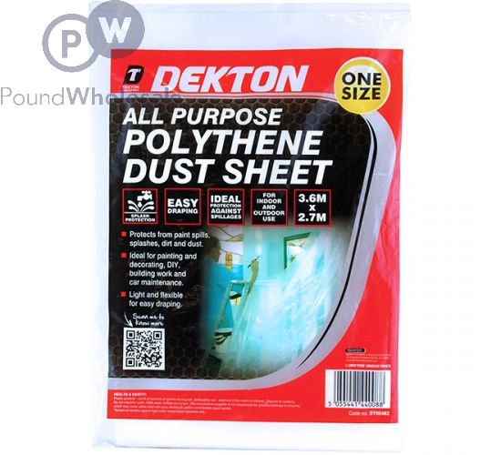 DEKTON ALL PURPOSE POLYTHENE DUST SHEET 3.6M X 2.7M