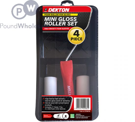 Wholesale Dekton Mini Gloss Paint Roller Set 4" 4pc Pound Wholesale