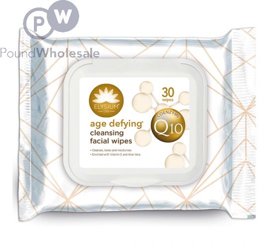 ELYSIUM AGE DEFYING CLEANSING FACIAL WIPES 30 PACK