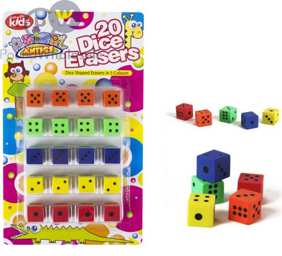 Wholesale Dice Erasers (pack/20) Pound Wholesale