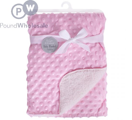 BUBBLE MINK SHERPA PINK BABY BLANKET