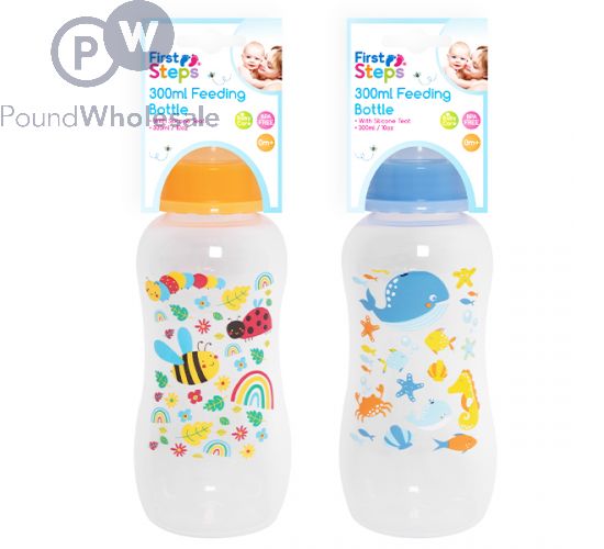 FIRST STEPS BABY FEEDING BOTTLE 300ML ASSORTED