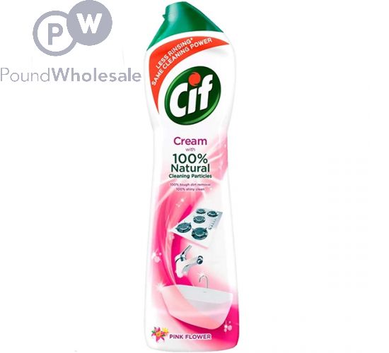 CIF PINK FLOWER CREAM NATURAL CLEANING PARTICLES 500ML 8 PACK