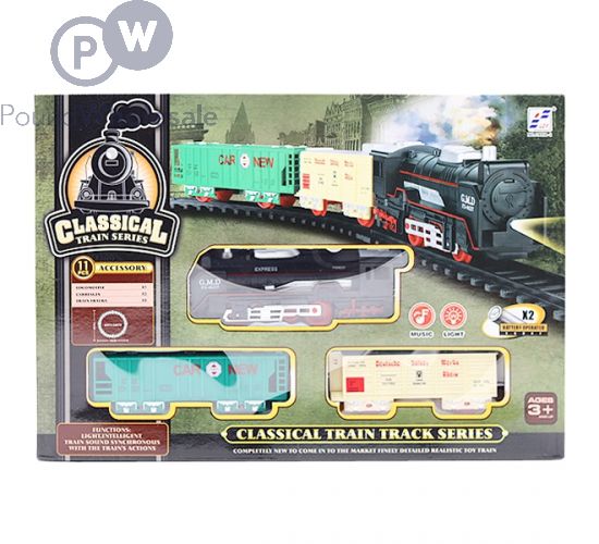 CLASSICAL BATTERY-POWERED TRAIN PLAY SET BOXED