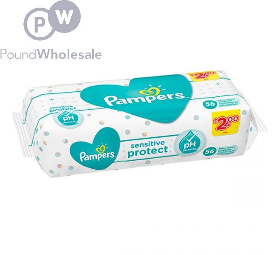 PAMPERS SENSITIVE PROTECT BABY WIPES 56 PACK