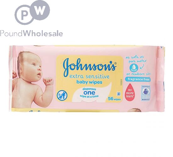 JOHNSON'S EXTRA SENSITIVE BABY WIPES 56PC