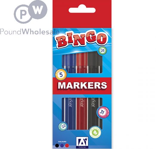 Wholesale Bingo Markers Assorted Colours 5 Pack Pound Wholesale