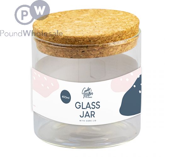 Wholesale Cooke Miller Glass Jar With Cork Lid 400ml Pound