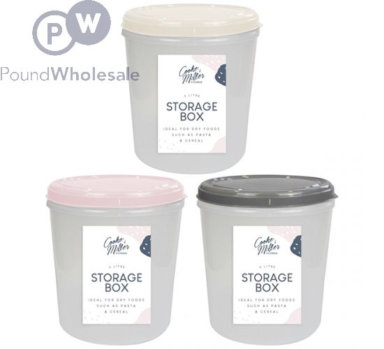 Wholesale Cooke & Miller Plastic Food Storage Box 5l Assorted Colours