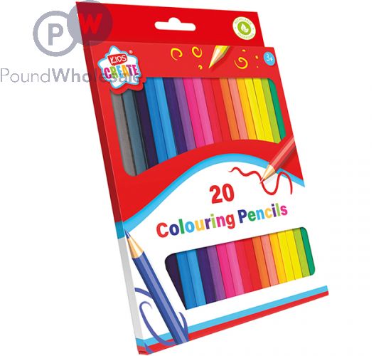KIDS CREATE COLOURING PENCILS ASSORTED COLOURS 20 PACK