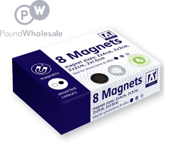WHITEBOARD MAGNETS ASSORTED 8PC