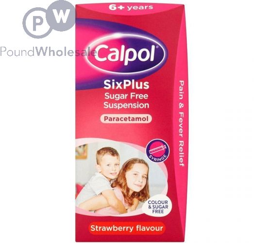 CALPOL SIXPLUS PARACETAMOL SUGAR-FREE STRAWBERRY 6 YEARS+ 80ML