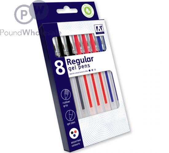 Regular Gel Pens Black Red Blue 6 Pack
