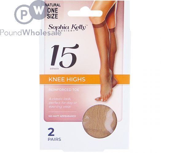 KNEE HIGHS 15 DENIER MATT NATURAL 2PK