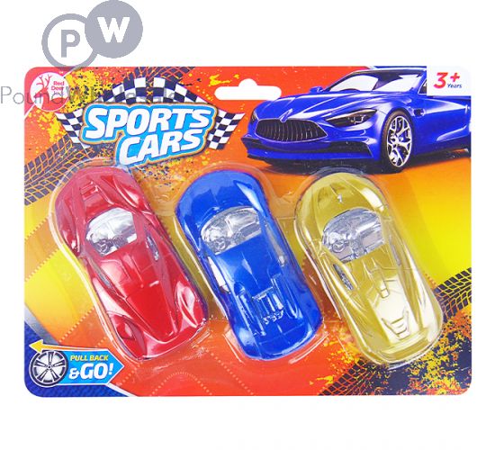Wholesale Red Deer Toys Assorted Colour Friction Sports Cars 3 Pack Pound Wholesale