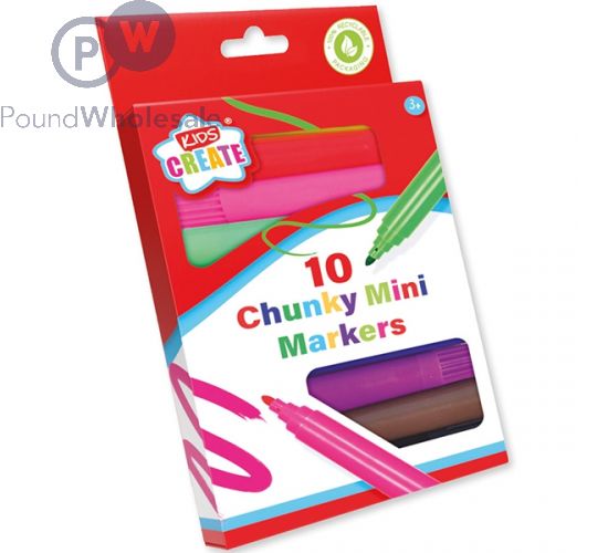 KIDS CREATE CHUNKY MINI COLOURING MARKERS 10-PACK