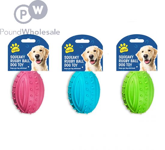 Rugby ball dog toy top